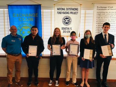 Students of the month honored by Exchange Club of Sebastian