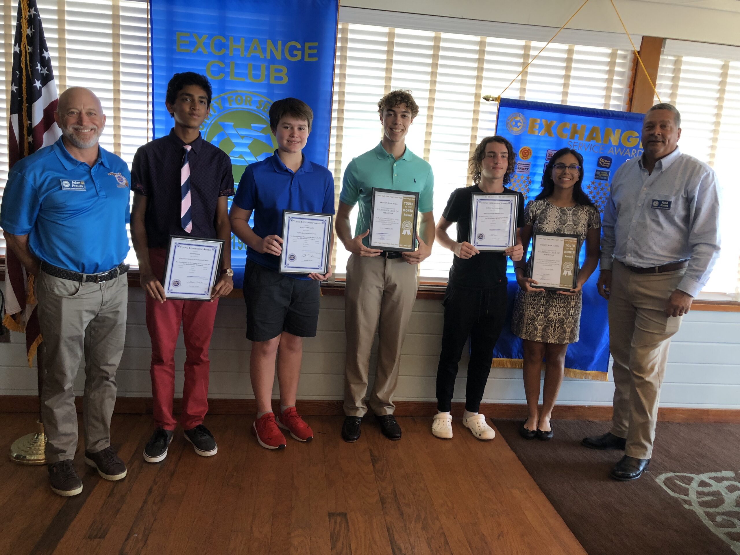 Students of the month honored by Sebastian Exchange club